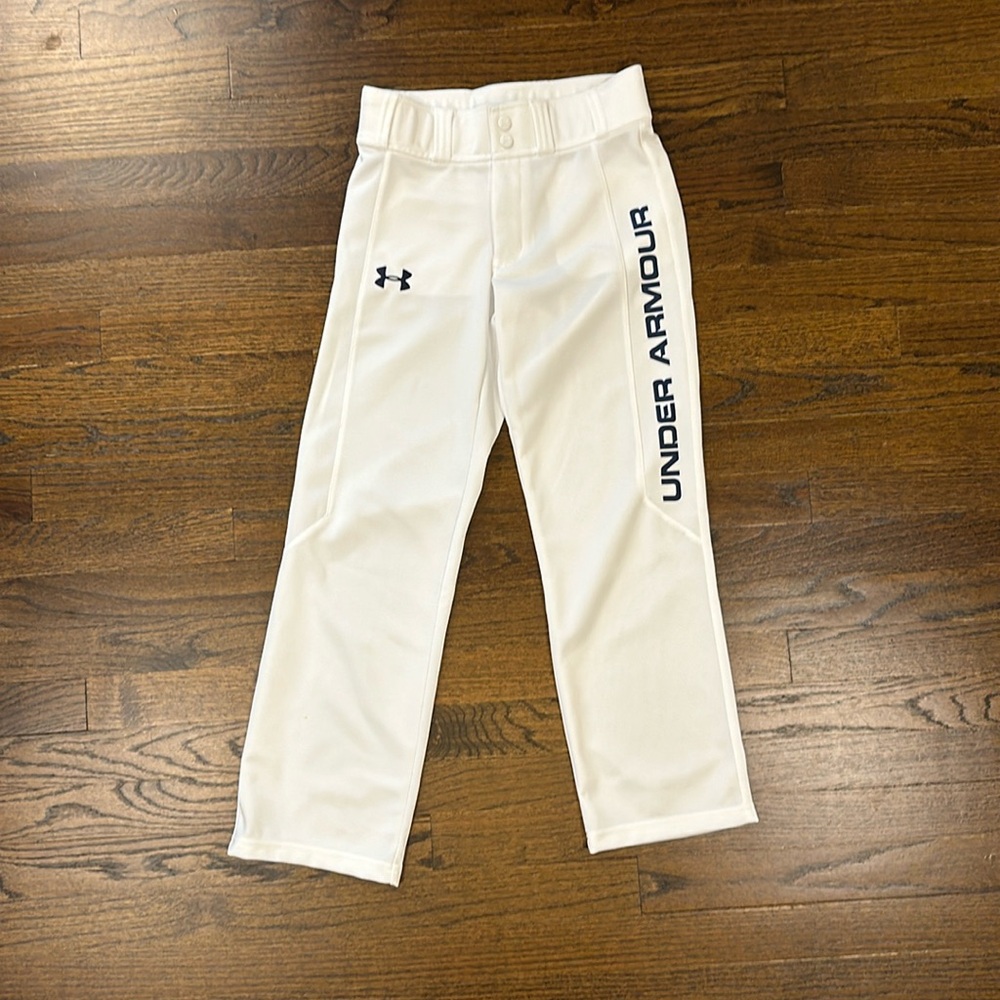 Boys Loose Fit - Long Baseball Pants - Under Armour White/Navy